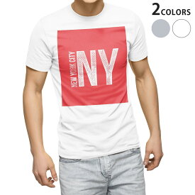 Tシャツ メンズ 半袖 ホワイト グレー デザイン S M L XL 2XL Tシャツ ティーシャツ T shirt 010859 ニューヨーク　文字　赤