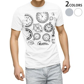 Tシャツ メンズ 半袖 ホワイト グレー デザイン S M L XL 2XL Tシャツ ティーシャツ T shirt 011301 時計　レトロ　数字