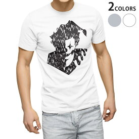 Tシャツ メンズ 半袖 ホワイト グレー デザイン S M L XL 2XL Tシャツ ティーシャツ T shirt 011828 ピエロ　人物　白黒