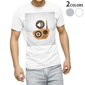 Tシャツ メンズ 半袖 ホワイト グレー デザイン S M L XL 2XL Tシャツ ティーシャツ T shirt 011938 ラジオ　シンプル　マーク