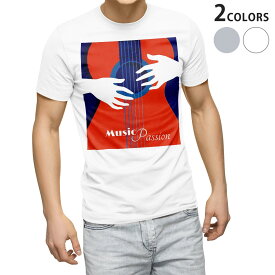 Tシャツ メンズ 半袖 ホワイト グレー デザイン S M L XL 2XL Tシャツ ティーシャツ T shirt 012267 ギター　イラスト　英語