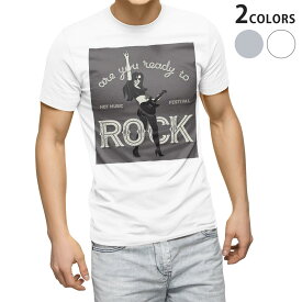 Tシャツ メンズ 半袖 ホワイト グレー デザイン S M L XL 2XL Tシャツ ティーシャツ T shirt 012320 ロック　女性　ギター