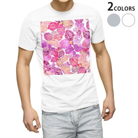 Tシャツ メンズ 半袖 ホワイト グレー デザイン S M L XL 2XL Tシャツ ティーシャツ T shirt 012607 花　花柄　ピンク