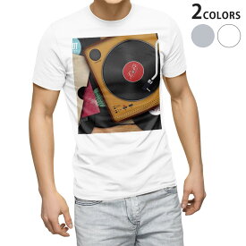 Tシャツ メンズ 半袖 ホワイト グレー デザイン S M L XL 2XL Tシャツ ティーシャツ T shirt 012796 レコード　音楽　love