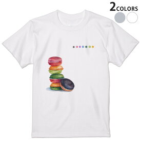 Tシャツ メンズ 半袖 ホワイト グレー デザイン S M L XL 2XL Tシャツ ティーシャツ T shirt 013474 マカロン　お菓子　英語