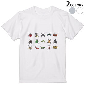 Tシャツ メンズ 半袖 ホワイト グレー デザイン S M L XL 2XL Tシャツ ティーシャツ T shirt 013485 虫　昆虫　テントウムシ