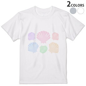 Tシャツ メンズ 半袖 ホワイト グレー デザイン S M L XL 2XL Tシャツ ティーシャツ T shirt 013952 シェル　貝殻　カラフル