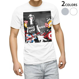 Tシャツ メンズ 半袖 ホワイト グレー デザイン S M L XL 2XL Tシャツ ティーシャツ T shirt 014341 ギター　音楽　ロック