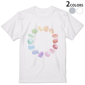 Tシャツ メンズ 半袖 ホワイト グレー デザイン S M L XL 2XL Tシャツ ティーシャツ T shirt 014377 マカロン　スイーツ　パステル