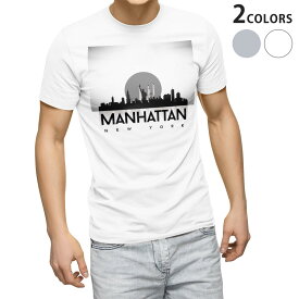Tシャツ メンズ 半袖 ホワイト グレー デザイン S M L XL 2XL Tシャツ ティーシャツ T shirt 014420 ニューヨーク　外国　風景