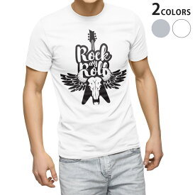 Tシャツ メンズ 半袖 ホワイト グレー デザイン S M L XL 2XL Tシャツ ティーシャツ T shirt 014469 音楽　ロック　ギター