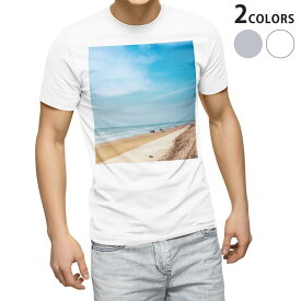 Tシャツ メンズ 半袖 ホワイト グレー デザイン S M L XL 2XL Tシャツ ティーシャツ T shirt 014929 自然　景色　風景　海　夏