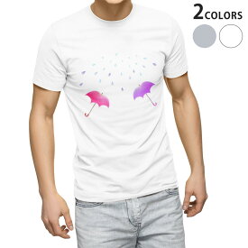 Tシャツ メンズ 半袖 ホワイト グレー デザイン S M L XL 2XL Tシャツ ティーシャツ T shirt 015541 雨　傘
