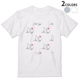 Tシャツ メンズ 半袖 ホワイト グレー デザイン S M L XL 2XL Tシャツ ティーシャツ T shirt 015780 シロクマ　釣り　かわいい