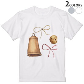 Tシャツ メンズ 半袖 ホワイト グレー デザイン S M L XL 2XL Tシャツ ティーシャツ T shirt 015874 ベル　クリスマス　鈴