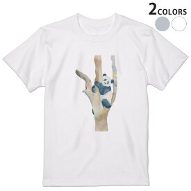 tシャツ メンズ 半袖 ホワイト グレー デザイン S M L XL 2XL Tシャツ ティーシャツ T shirt 017542 パンダ　Panda　動物
