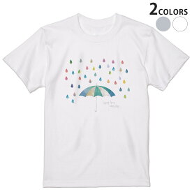 Tシャツ メンズ 半袖 ホワイト グレー デザイン S M L XL 2XL Tシャツ ティーシャツ T shirt 017808 傘　雨　梅雨　rainy