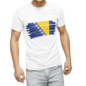 Tシャツ メンズ 半袖 ホワイト グレー デザイン S M L XL 2XL Tシャツ ティーシャツ T shirt 018403 ボスニア・ヘルツェゴビナ