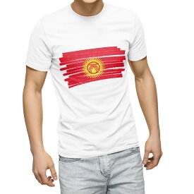 Tシャツ メンズ 半袖 ホワイト グレー デザイン S M L XL 2XL Tシャツ ティーシャツ T shirt 018485 kyrgyzstan キルギスタン