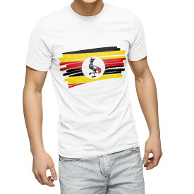 Tシャツ メンズ 半袖 ホワイト グレー デザイン S M L XL 2XL Tシャツ ティーシャツ T shirt 018589 uganda ウガンダ