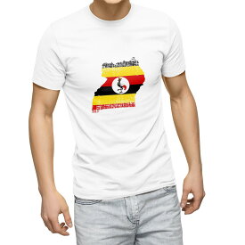 Tシャツ メンズ 半袖 ホワイト グレー デザイン S M L XL 2XL Tシャツ ティーシャツ T shirt 018974 uganda ウガンダ