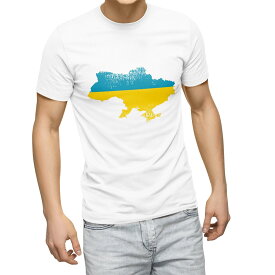Tシャツ メンズ 半袖 ホワイト グレー デザイン S M L XL 2XL Tシャツ ティーシャツ T shirt 018975 ukraine ウクライナ