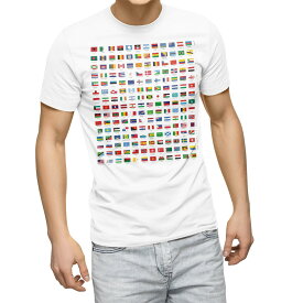 Tシャツ メンズ 半袖 ホワイト 無地 デザイン M ティーシャツ T shirt 009360 外国　国旗