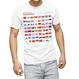 Tシャツ メンズ 半袖 ホワイト 無地 デザイン M ティーシャツ T shirt 015769 国旗　かわいい　カラフル