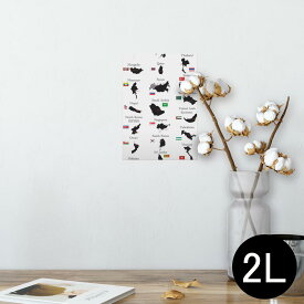 ポスター ウォールステッカー シール式ステッカー 飾り 127×178mm 2L 写真 フォト 壁 インテリア おしゃれ 　剥がせる wall sticker poster 003441 外国　国旗　地図