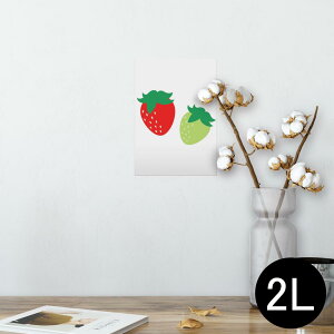 ポスター ウォールステッカー シール式ステッカー 飾り 127×178mm 2L 写真 フォト 壁 インテリア おしゃれ  剥がせる wall sticker poster 009548 いちご 赤 緑