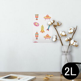 ポスター ウォールステッカー シール式ステッカー 飾り 127×178mm 2L 写真 フォト 壁 インテリア おしゃれ 　剥がせる wall sticker poster 013342 ロケット　宇宙　惑星