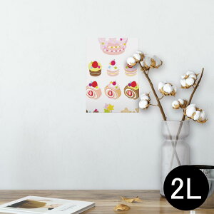 ポスター ウォールステッカー シール式ステッカー 飾り 127×178mm 2L 写真 フォト 壁 インテリア おしゃれ  剥がせる wall sticker poster 013479 ケーキ お菓子 いちご