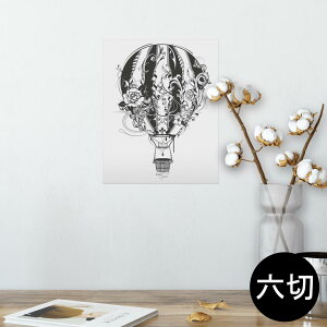 ポスター ウォールステッカー シール式ステッカー 飾り 203×254 六つ切り 写真 フォト 壁 インテリア おしゃれ  剥がせる wall sticker poster 009623 気球 フラワー 乗り物