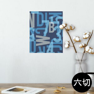 ポスター ウォールステッカー シール式ステッカー 飾り 203×254 六つ切り 写真 フォト 壁 インテリア おしゃれ  剥がせる wall sticker poster 012227 青 英字 数字