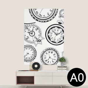 ポステッカー ポスター ウォールステッカー シール式ステッカー 飾り 841mm×1189mm A0 写真 フォト 壁 インテリア おしゃれ 剥がせる wall sticker poster 011301 時計 レトロ 数字