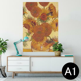 ポスター ウォールステッカー シール式ステッカー 飾り 594×841mm A1 写真 フォト 壁 インテリア おしゃれ 剥がせるwall sticker poster 003247 クール ひまわり　絵画　イラスト