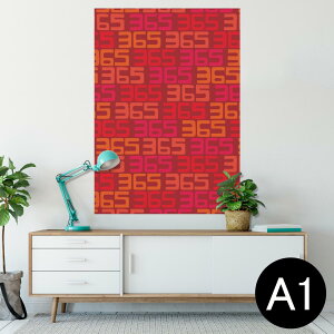 ポスター ウォールステッカー シール式ステッカー 飾り 594×841mm A1 写真 フォト 壁 インテリア おしゃれ 剥がせるwall sticker poster 012263 赤 数字 文字