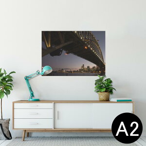 ポスター ウォールステッカー シール式ステッカー 飾り 420×594mm A2 写真 フォト 壁 インテリア おしゃれ 剥がせる wall sticker poster 023019 風景 橋 写真 夜景