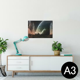 ポスター ウォールステッカー シール式ステッカー 飾り 297×420mm A3 写真 フォト 壁 インテリア おしゃれ 剥がせる wall sticker poster 023816 宇宙　惑星　地球