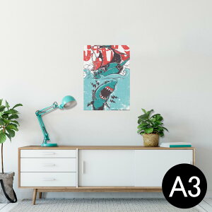 �|�X�^�[ �E�H�[���X�e�b�J�[ �V�[�����X�e�b�J�[ ���� 297×420mm A3 �ʐ^ �t�H�g �� �C���e���A ������� �������� wall sticker poster 005372 �T���@JAWS�@�C���X�g