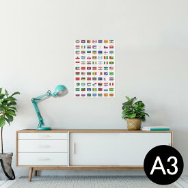 ポスター ウォールステッカー シール式ステッカー 飾り 297×420mm A3 写真 フォト 壁 インテリア おしゃれ 剥がせる wall sticker poster 009360 外国　国旗