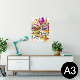 ポスター ウォールステッカー シール式ステッカー 飾り 297×420mm A3 写真 フォト 壁 インテリア おしゃれ 剥がせる wall sticker poster 009708 カフェ　おしゃれ　デザート