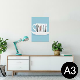 ポスター ウォールステッカー シール式ステッカー 飾り 297×420mm A3 写真 フォト 壁 インテリア おしゃれ 剥がせる wall sticker poster 014442 カフェ　マグカップ