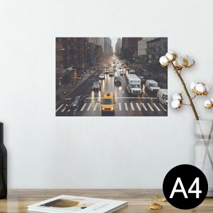 ポスター ウォールステッカー シール式ステッカー 飾り 210×297mm A4 写真 フォト 壁 インテリア おしゃれ 剥がせる wall sticker poster 023075 都市 風景 写真 車