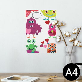 ポスター ウォールステッカー シール式ステッカー 飾り 210×297mm A4 写真 フォト 壁 インテリア おしゃれ 剥がせる wall sticker poster 005746 モンスター　キャラクター