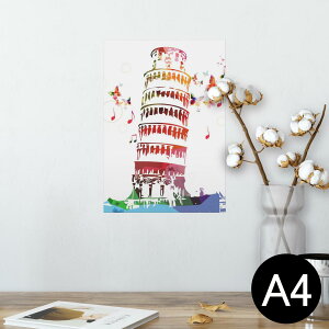 ポスター ウォールステッカー シール式ステッカー 飾り 210×297mm A4 写真 フォト 壁 インテリア おしゃれ 剥がせる wall sticker poster 009250 風景 蝶 音楽 カラフル