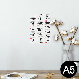 ポスター ウォールステッカー シール式ステッカー 飾り 148×210mm A5 写真 フォト 壁 インテリア おしゃれ 剥がせる wall sticker poster 003441 外国　国旗　地図