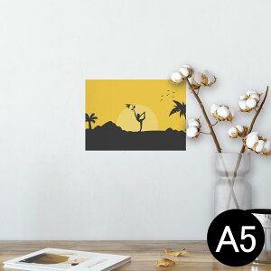 ポスター ウォールステッカー シール式ステッカー 飾り 148×210mm A5 写真 フォト 壁 インテリア おしゃれ 剥がせる wall sticker poster 024068 ヨガ バレエ ヤシの木