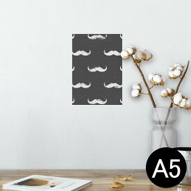 ポスター ウォールステッカー シール式ステッカー 飾り 148×210mm A5 写真 フォト 壁 インテリア おしゃれ 剥がせる wall sticker poster 010430 ひげ　白　黒