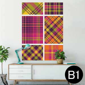 �|�X�^�[ �E�H�[���X�e�b�J�[ �V�[�����X�e�b�J�[ ���� 728×1030mm B1 �ʐ^ �t�H�g �� �C���e���A ������� �@�������� wall sticker poster 008467 �`�F�b�N�@�͗l�@�s���N�@�C�G���[